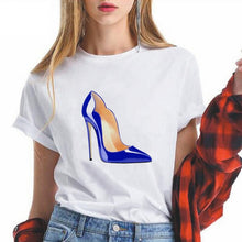 Load image into Gallery viewer, Summer High-heeled shoes Printed T Shirts Women Kawaii Harajuku Cool Punk Tshirt Graphic Gym Funny Vestidos