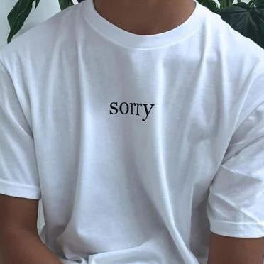 VIP HJN sorry letter print tshirt