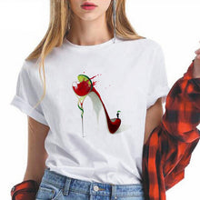 Load image into Gallery viewer, Summer High-heeled shoes Printed T Shirts Women Kawaii Harajuku Cool Punk Tshirt Graphic Gym Funny Vestidos
